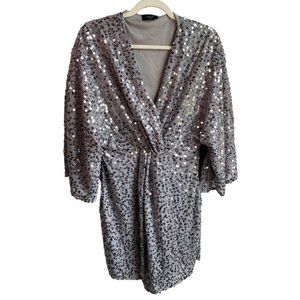 Vici Silver Sequin Mini Dress